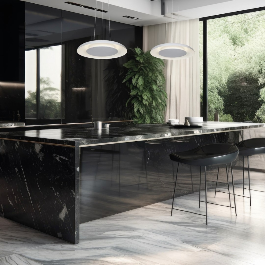 LED viseči lestenec na kablu PIATTINO LED/30W/230V 2700/3200/4000K Ø 40 cm bel