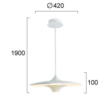 LED viseči lestenec na kablu RENE LED/19W/230V CRI 90 bela