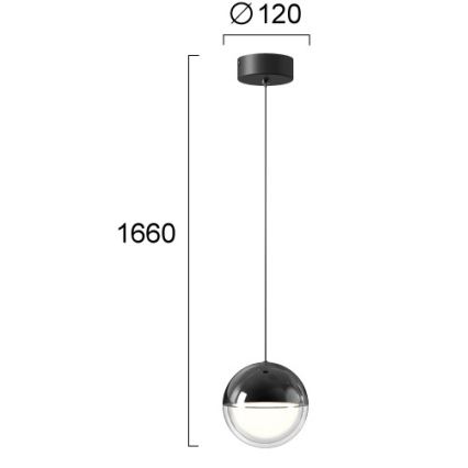 LED viseči lestenec ZIREA LED/7W/230V črna