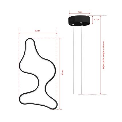 LED Visilna svetilka ARTISAN LED/36W/230V 6500K črna