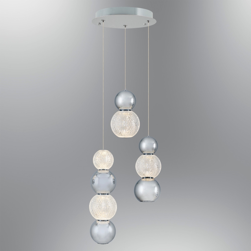 LED Visilna svetilka CREMONA LED/17W/230V 3000K mat krom