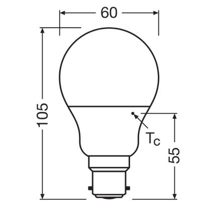 LED Žarnica A60 B22d/8,5W/230V 2700K - Osram