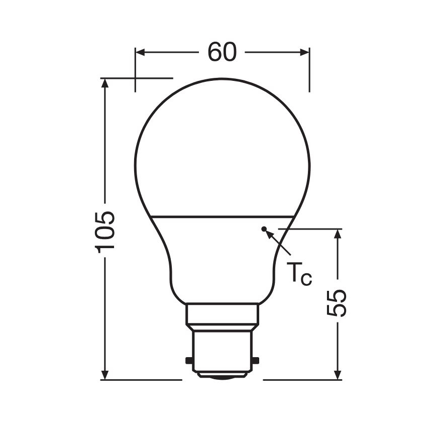LED Žarnica A60 B22d/8,5W/230V 2700K - Osram