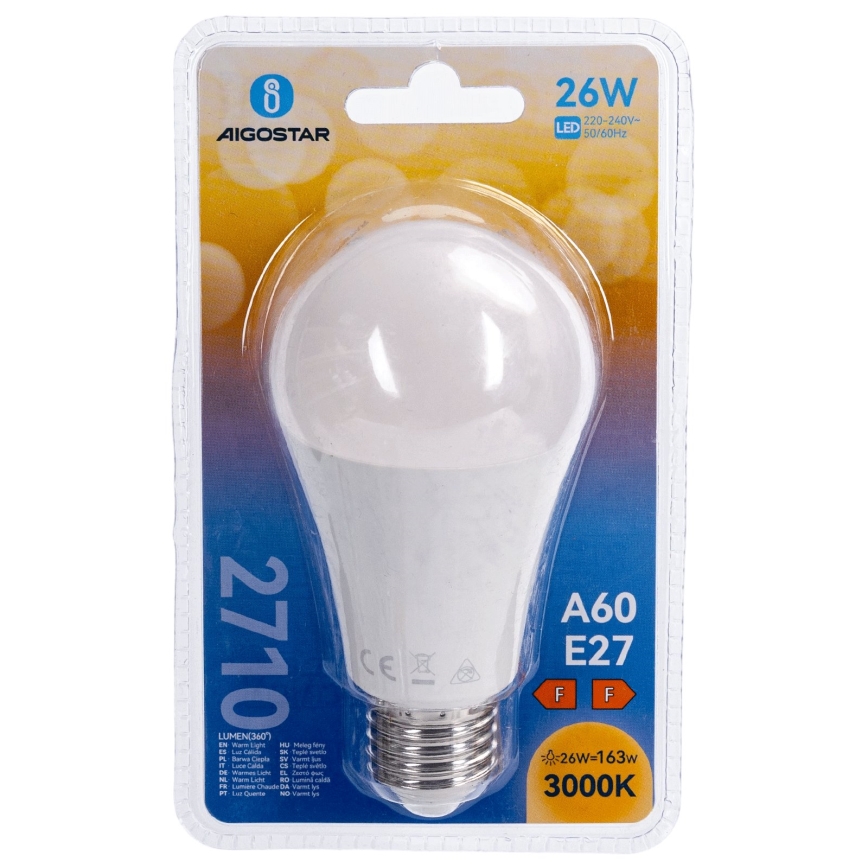 LED žarnica A60 E27/26W/230V 3000K - Aigostar