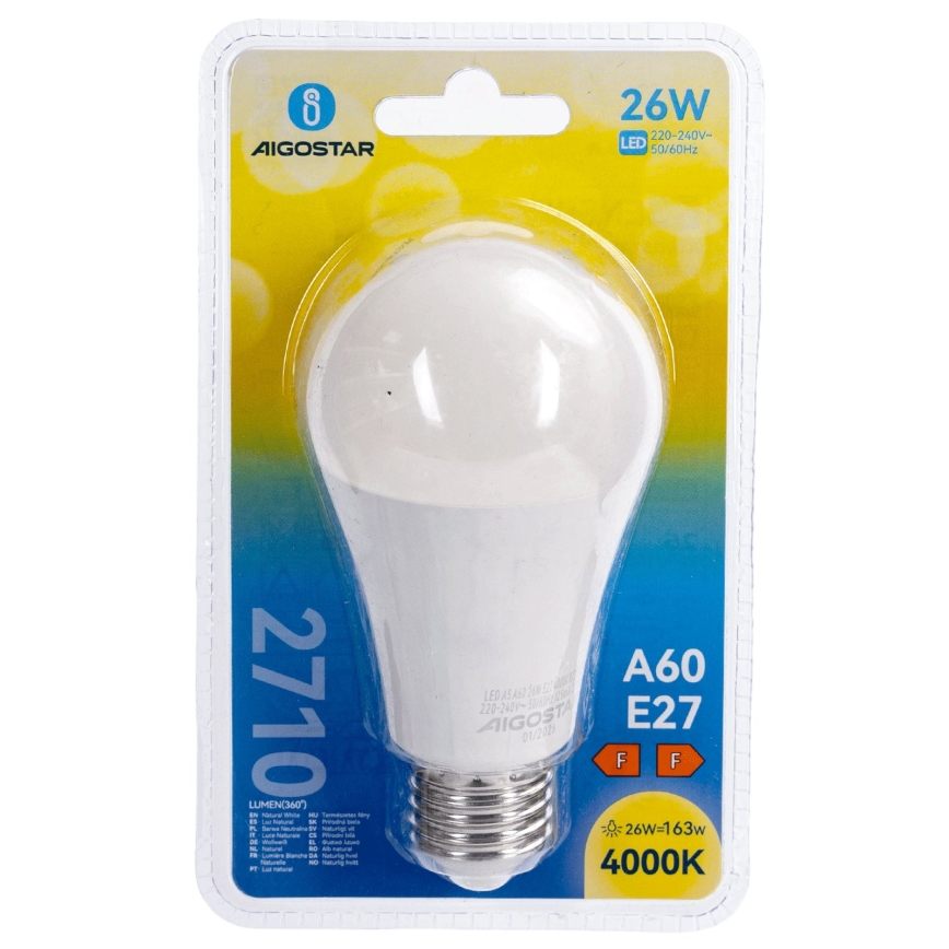 LED žarnica A60 E27/26W/230V 4000K - Aigostar
