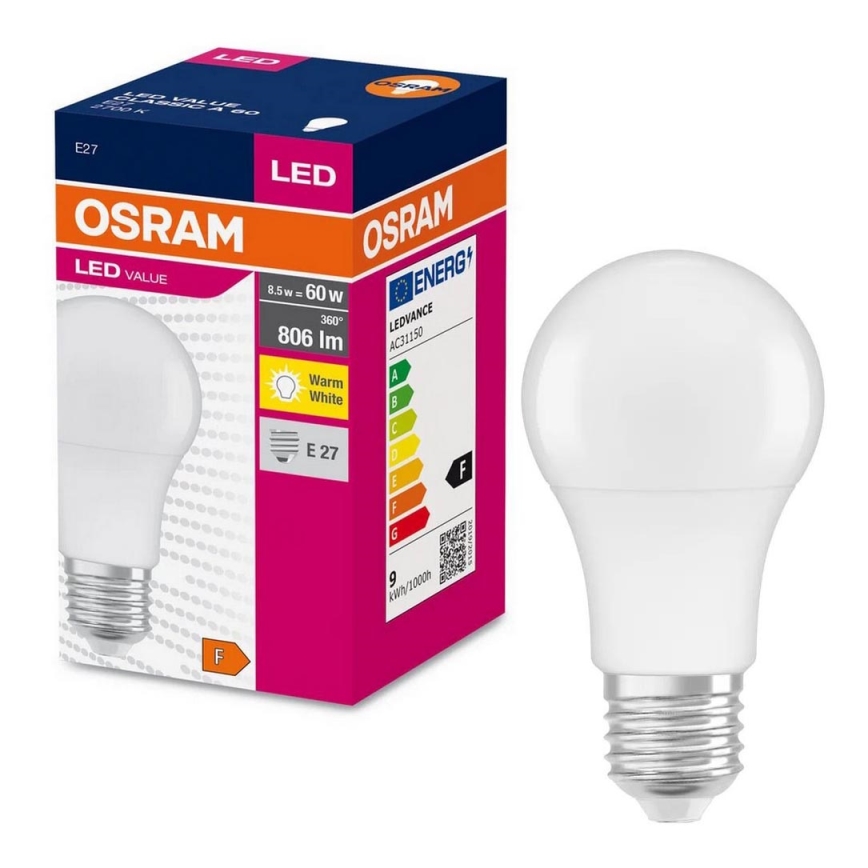 LED Žarnica A60 E27/8,5W/230V 2700K - Osram
