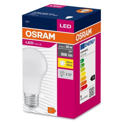 LED Žarnica A60 E27/8,5W/230V 2700K - Osram