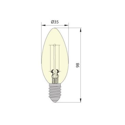 LED Žarnica CLASIC AMBER C35 E14/5W/230V 2200K -  Brilagi