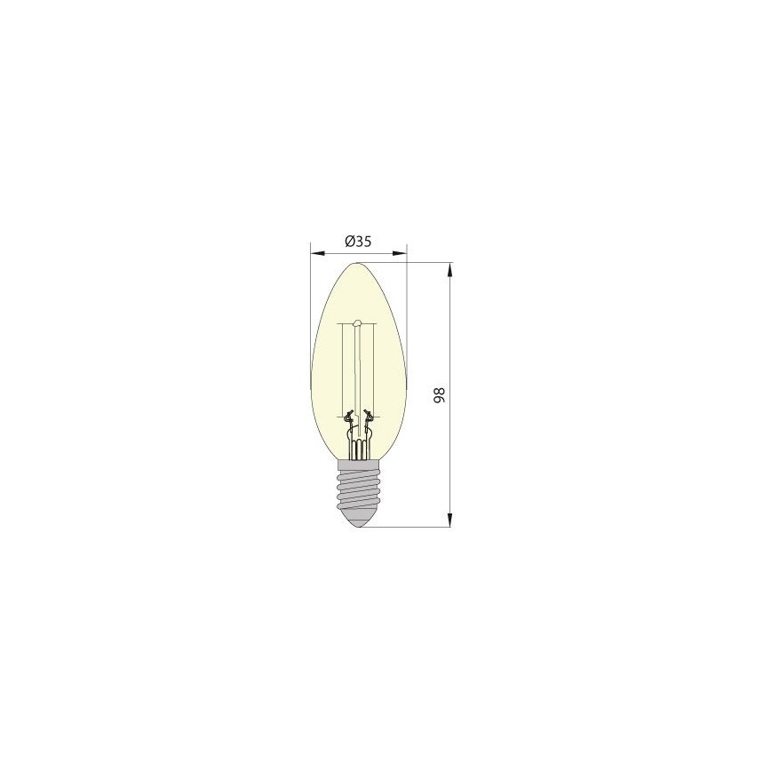 LED Žarnica CLASIC AMBER C35 E14/5W/230V 2200K -  Brilagi