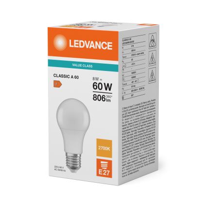 LED žarnica CLASSIC A60 E27/8W/230V 2700K - Ledvance