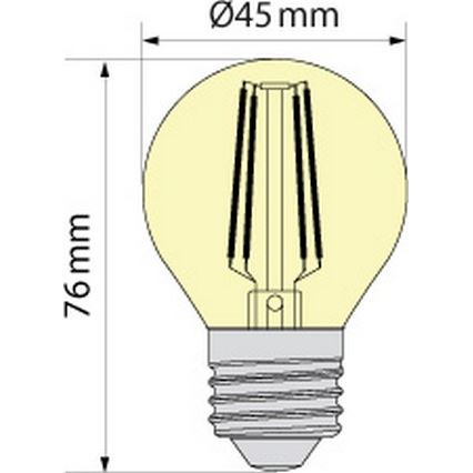 LED žarnica CLASSIC AMBER G45 E27/6,5W/230V 2200K - Brilagi