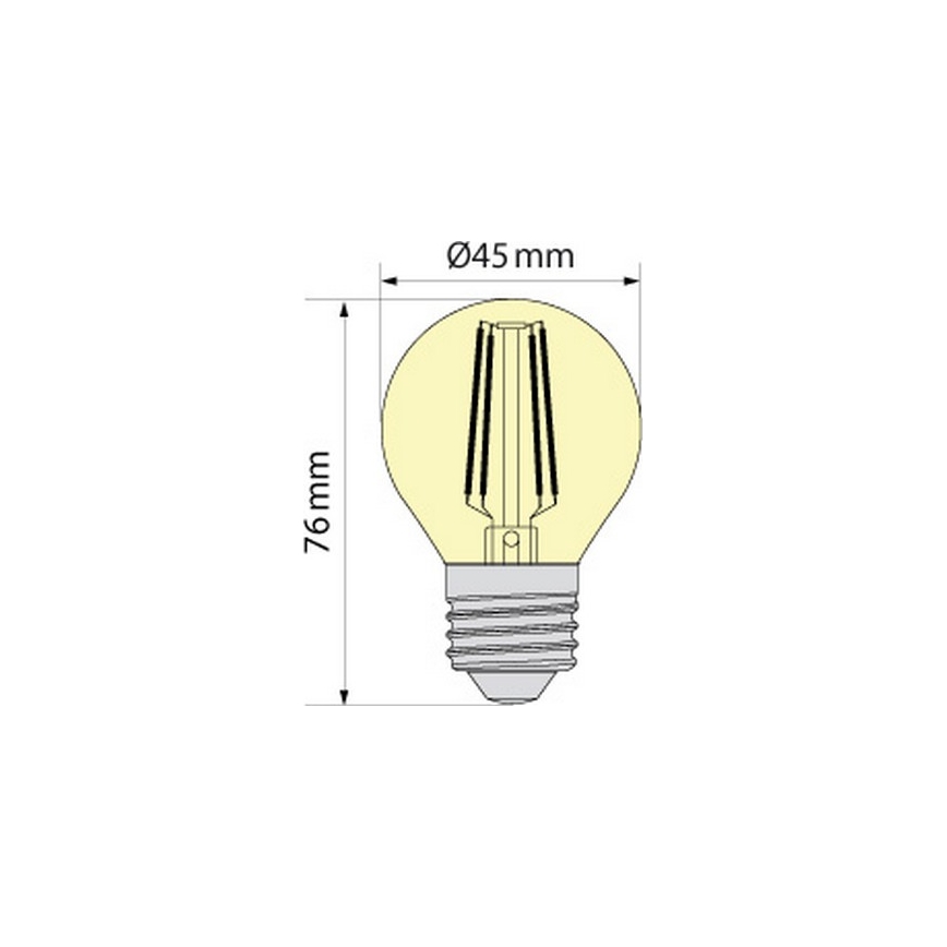 LED žarnica CLASSIC AMBER G45 E27/6,5W/230V 2200K - Brilagi