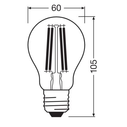 LED žarnica CLASSIC FILAMENT A60 E27/11W/230V 2700K - Ledvance