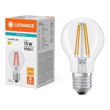 LED žarnica CLASSIC FILAMENT A60 E27/7,5W/230V 2700K - Ledvance