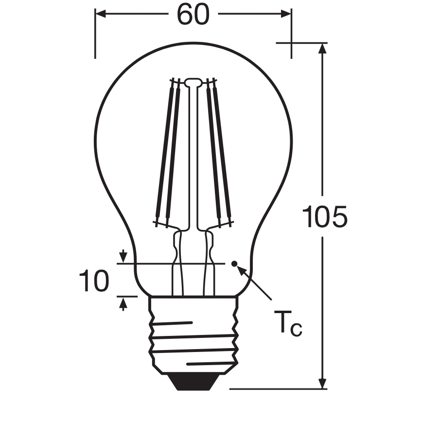 LED žarnica CLASSIC FILAMENT A60 E27/7,5W/230V 2700K - Ledvance