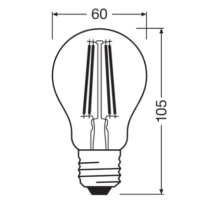 LED žarnica CLASSIC FILAMENT A60 E27/7W/230V 2700K - Ledvance