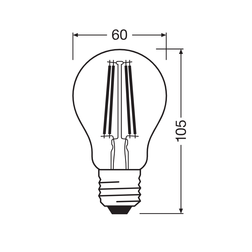 LED žarnica CLASSIC FILAMENT A60 E27/7W/230V 2700K - Ledvance