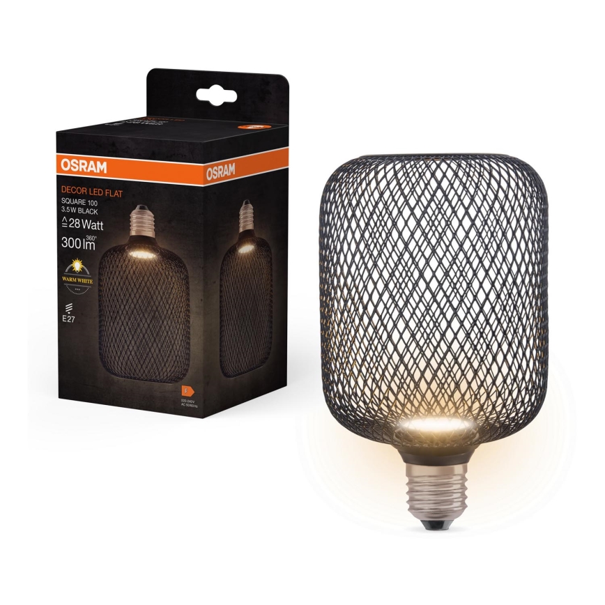 LED Žarnica DECOR FLAT E27/3,5W/230V 2700K črna - Osram