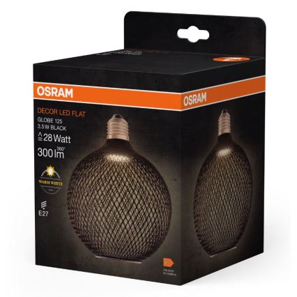 LED Žarnica DECOR FLAT G125 E27/3,5W/230V 2700K črna - Osram