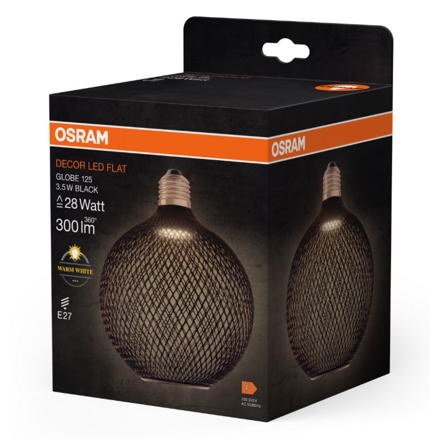 LED Žarnica DECOR FLAT G125 E27/3,5W/230V 2700K črna - Osram