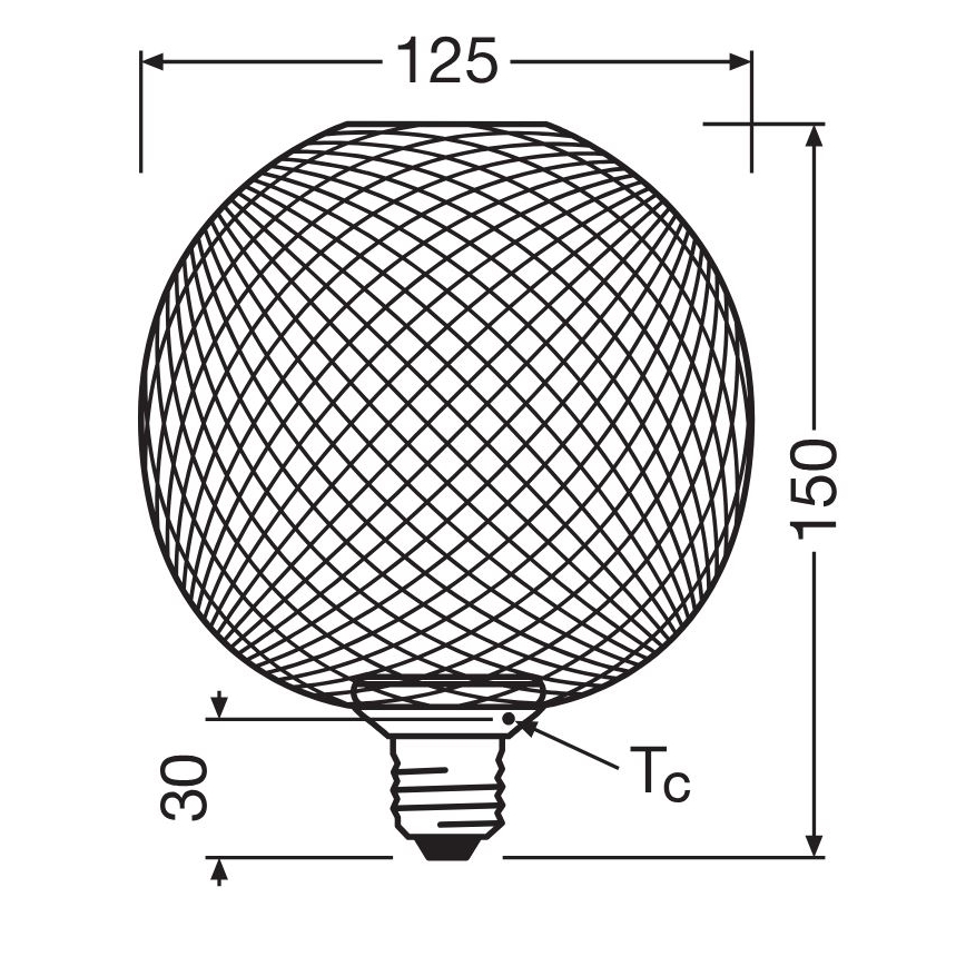 LED Žarnica DECOR FLAT G125 E27/3,5W/230V 2700K črna - Osram