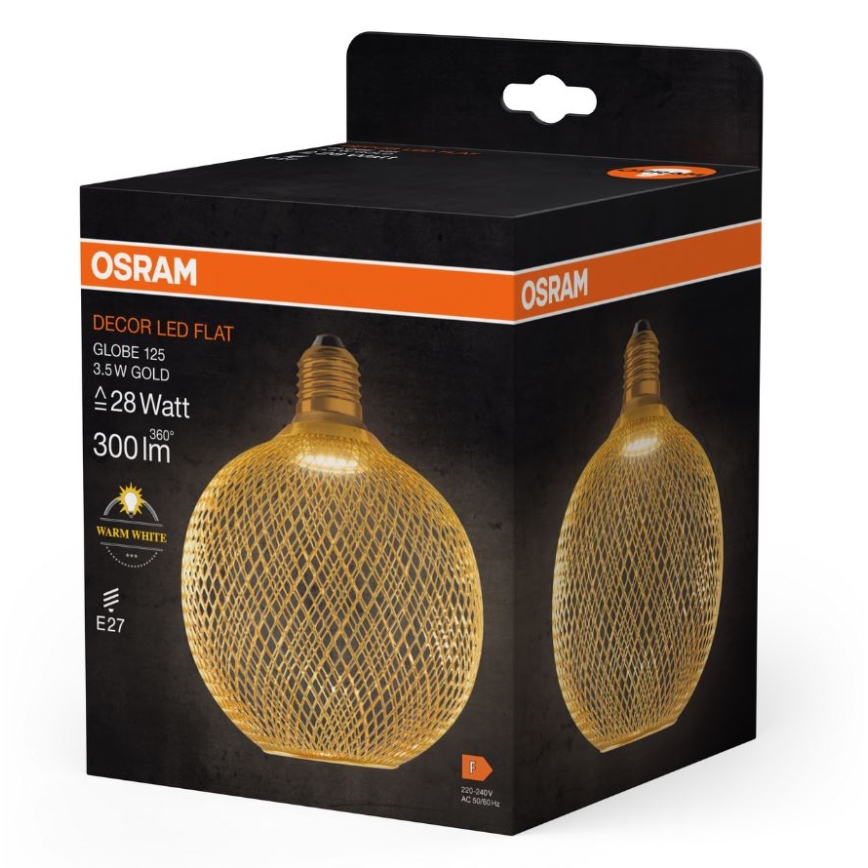 LED Žarnica DECOR FLAT G125 E27/3,5W/230V 2700K zlata - Osram