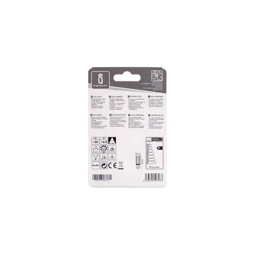 LED žarnica E14/6W/230V 3000K - Aigostar