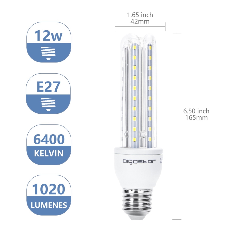 LED Žarnica E27/12W/230V 6500K - Aigostar