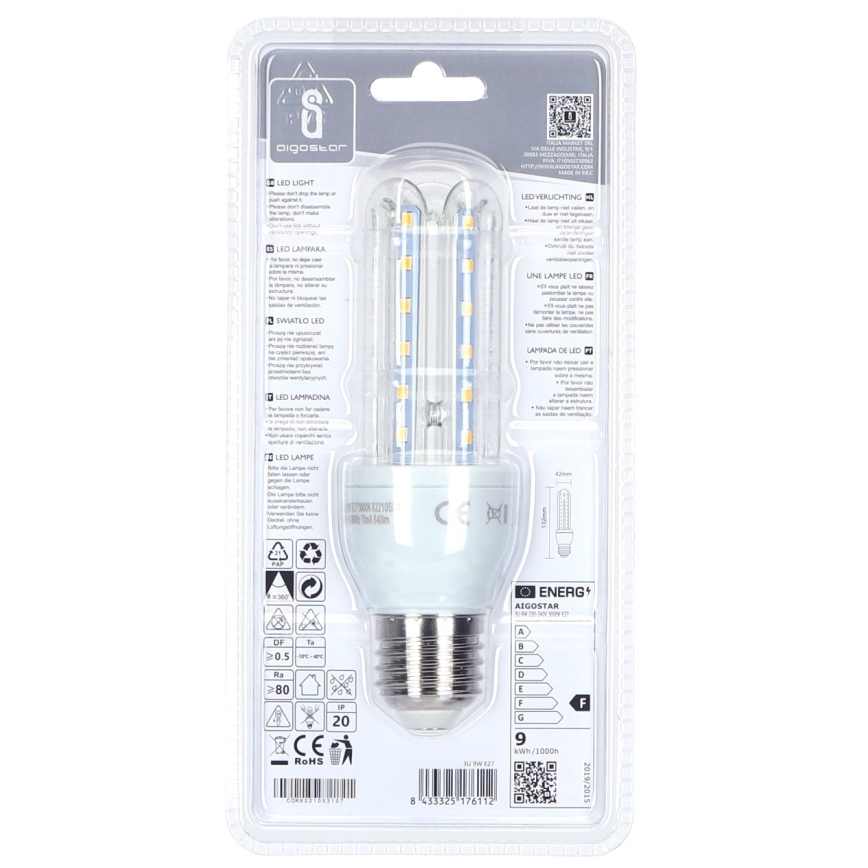 LED Žarnica E27/9W/230V 3000K - Aigostar