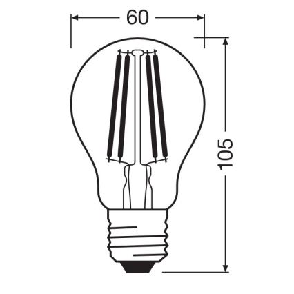 LED Žarnica FILAMENT A100 E27/11W/230V 2700K - Osram