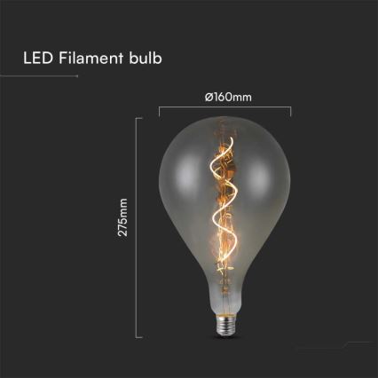 LED Žarnica FILAMENT A160 E27/4W/230V 2700K