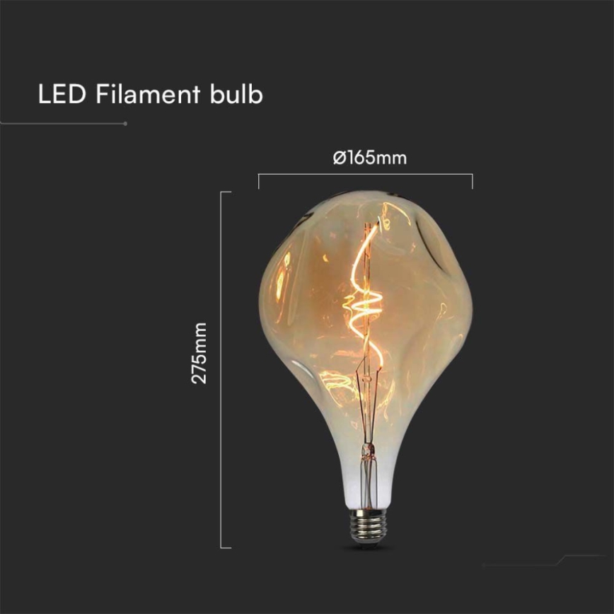 LED žarnica FILAMENT A165 E27/4W/230V 1800K