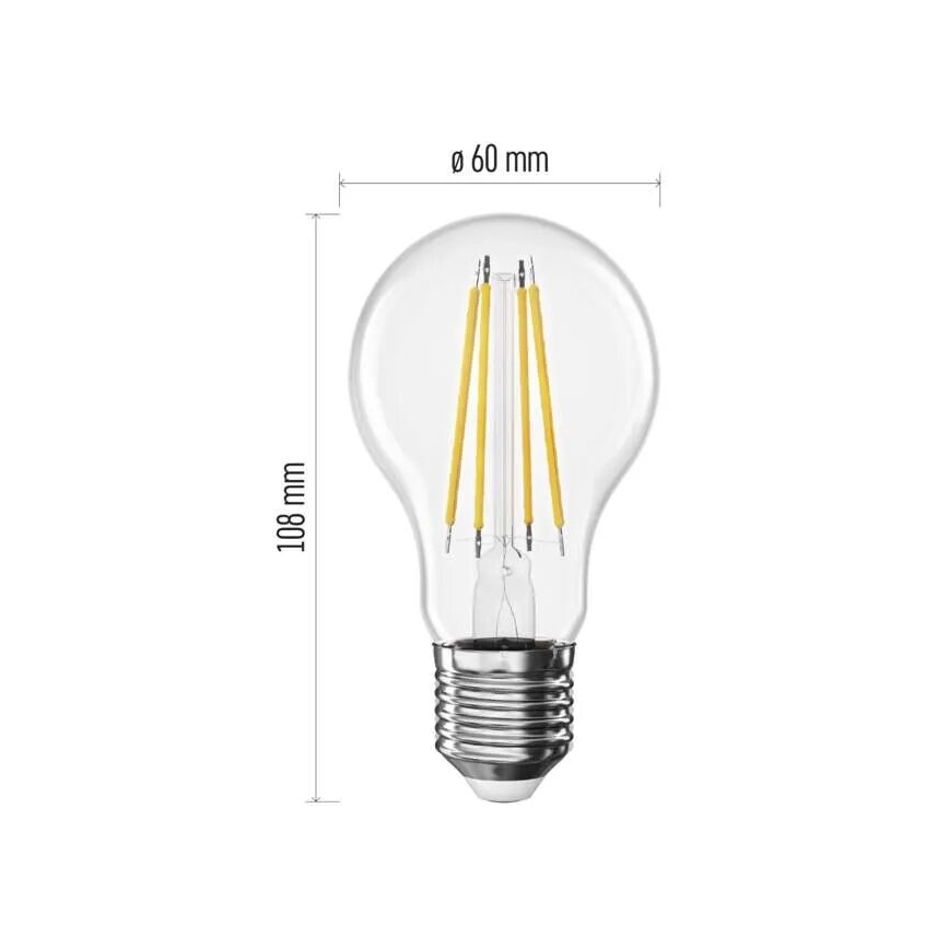 LED Žarnica FILAMENT A60 E27/3,8W/230V 2700K