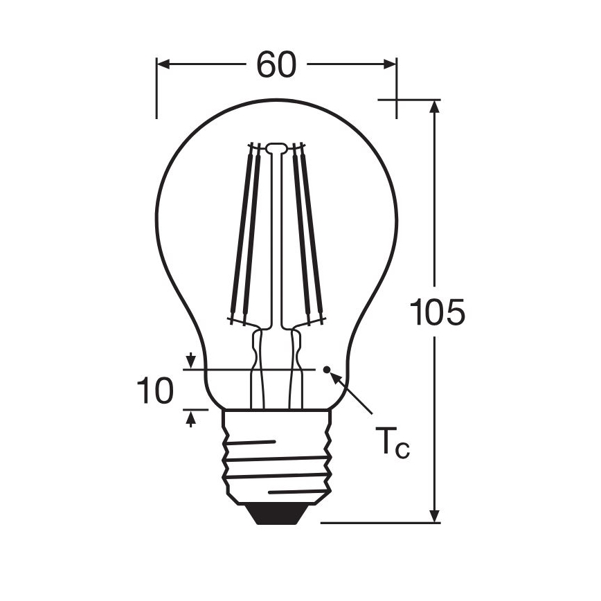 LED Žarnica FILAMENT A60 E27/6,5W/230V 2700K - Osram