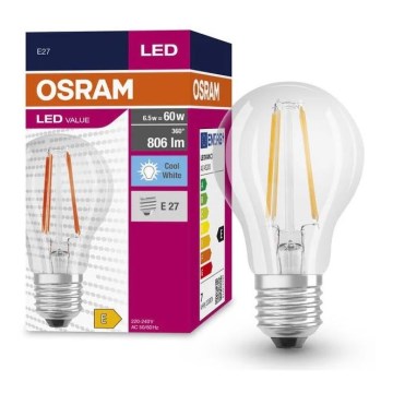 LED Žarnica FILAMENT A60 E27/6,5W/230V 4000K - Osram