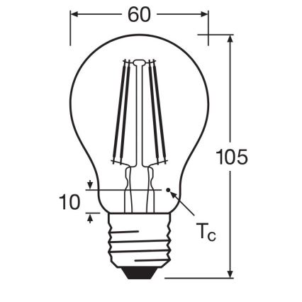 LED Žarnica FILAMENT A60 E27/6,5W/230V 4000K - Osram