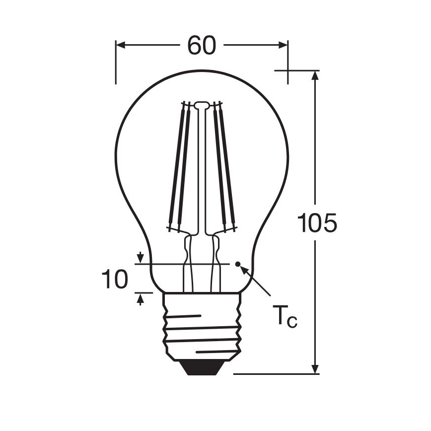 LED Žarnica FILAMENT A60 E27/6,5W/230V 4000K - Osram