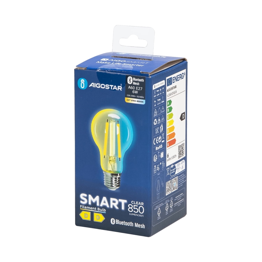 LED Zatemnitvena žarnica FILAMENT MESH Pametni A60 E27/6W/230V 2700-6500K - Aigostar