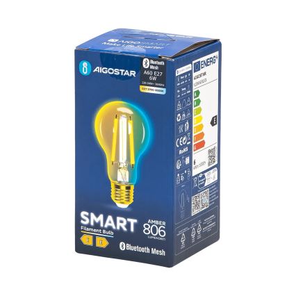 LED Zatemnitvena žarnica FILAMENT MESH Pametni A60 E27/6W/230V 2700-6500K - Aigostar