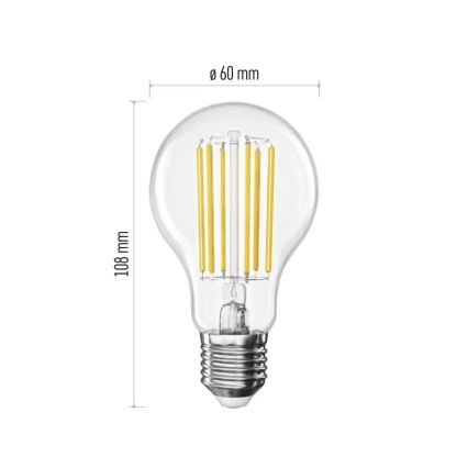 LED Žarnica FILAMENT A60 E27/7,2W/230V 2700K