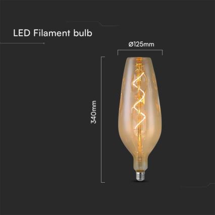 LED Žarnica FILAMENT B125 E27/4W/230V 2700K