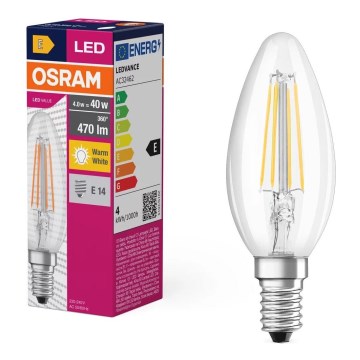 LED Žarnica FILAMENT B40 E14/4W/230V 2700K - Osram