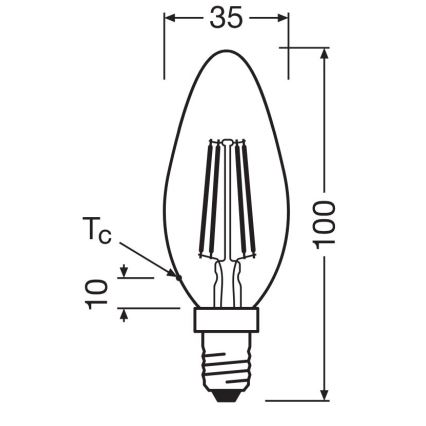 LED Žarnica FILAMENT B40 E14/4W/230V 2700K - Osram