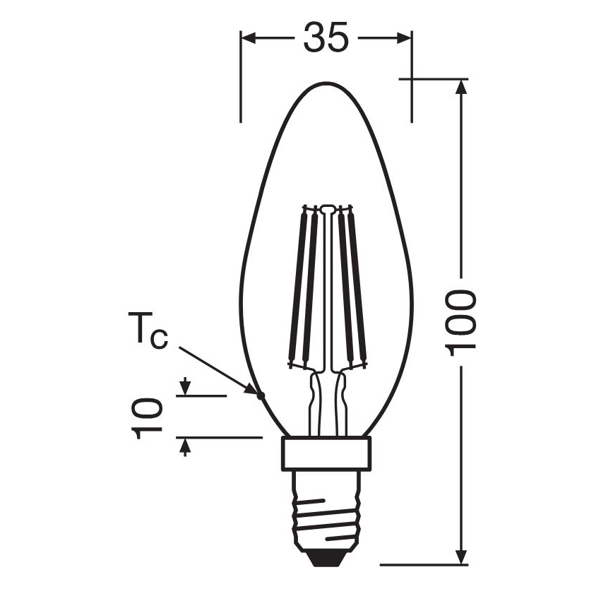 LED Žarnica FILAMENT B40 E14/4W/230V 2700K - Osram