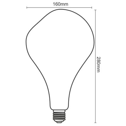 LED Žarnica FILAMENT BUMPED SMOKE ET160 E27/4W/230V 2000K