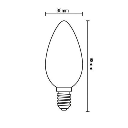 LED Žarnica WHITE FILAMENT C35 E14/4,5W/230V 3000K