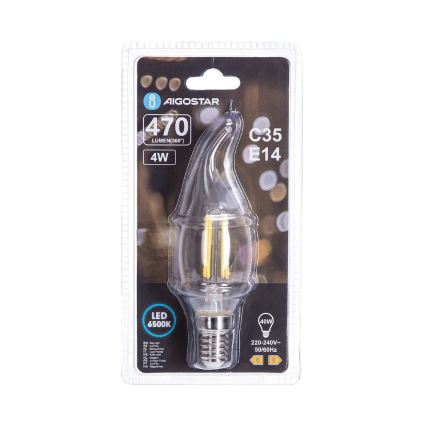 LED Žarnica FILAMENT C35 E14/4W/230V 6500K - Aigostar