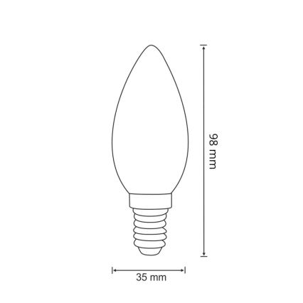 LED Žarnica FILAMENT C37 E14/2W/230V 3000K