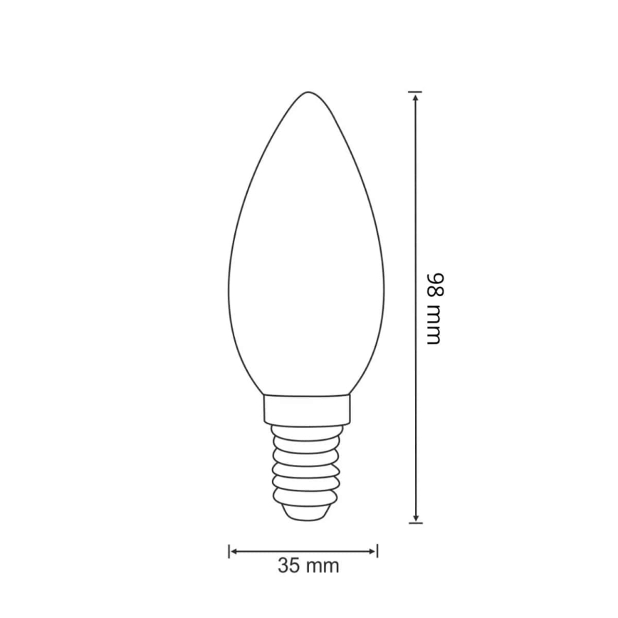 LED Žarnica FILAMENT C37 E14/2W/230V 3000K