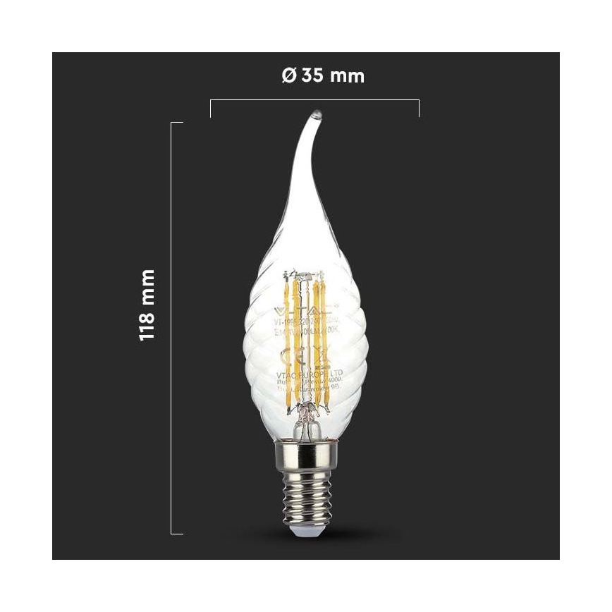LED Žarnica FILAMENT E14/4W/230V 3000K
